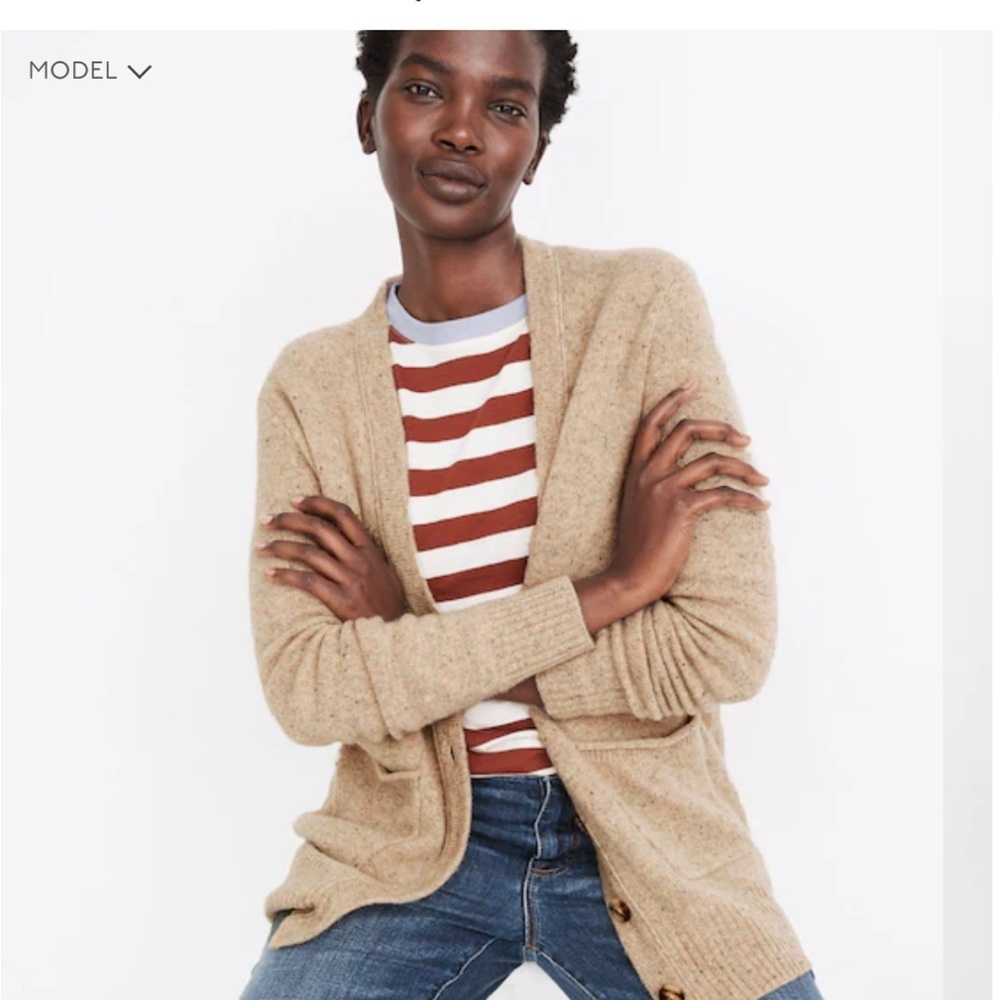 Madewell 100% Merino Wool Women's Tan Cardigan Sweater
